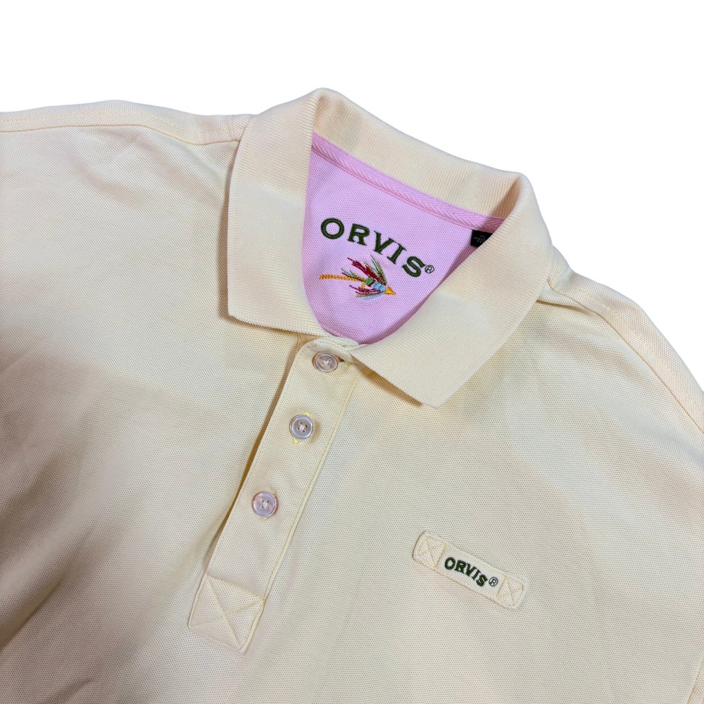ORVIS Polo Shirt Mens XL Yellow Cotton Fly Fishing Outdoor‎ Casual Classic